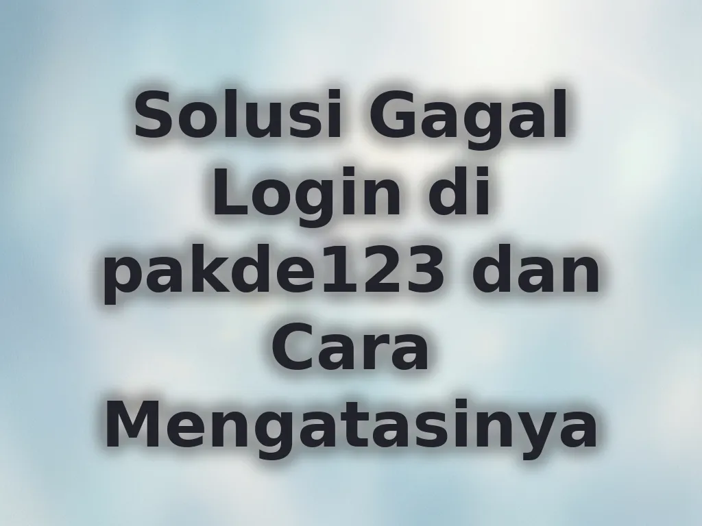 Solusi Gagal Login di pakde123 dan Cara Mengatasinya